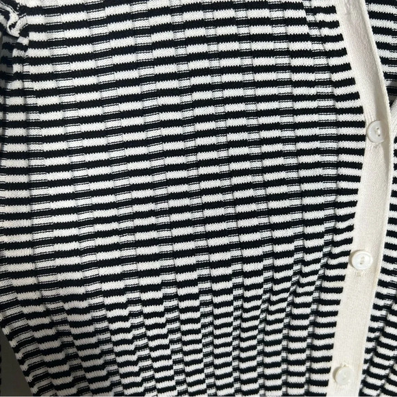 Ann Klein Y2K Lattice Hem Striped Cardigan Size SP - Picture 5 of 7